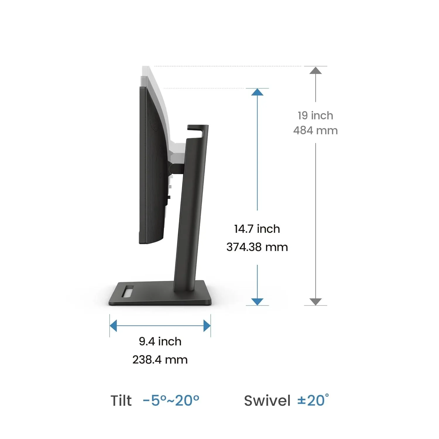 BenQ LED Monitor 23.8" IPS Panel 100Hz Tilt, Pivot Swivel With HDMI | DP | Speaker (GW2490T) view 8